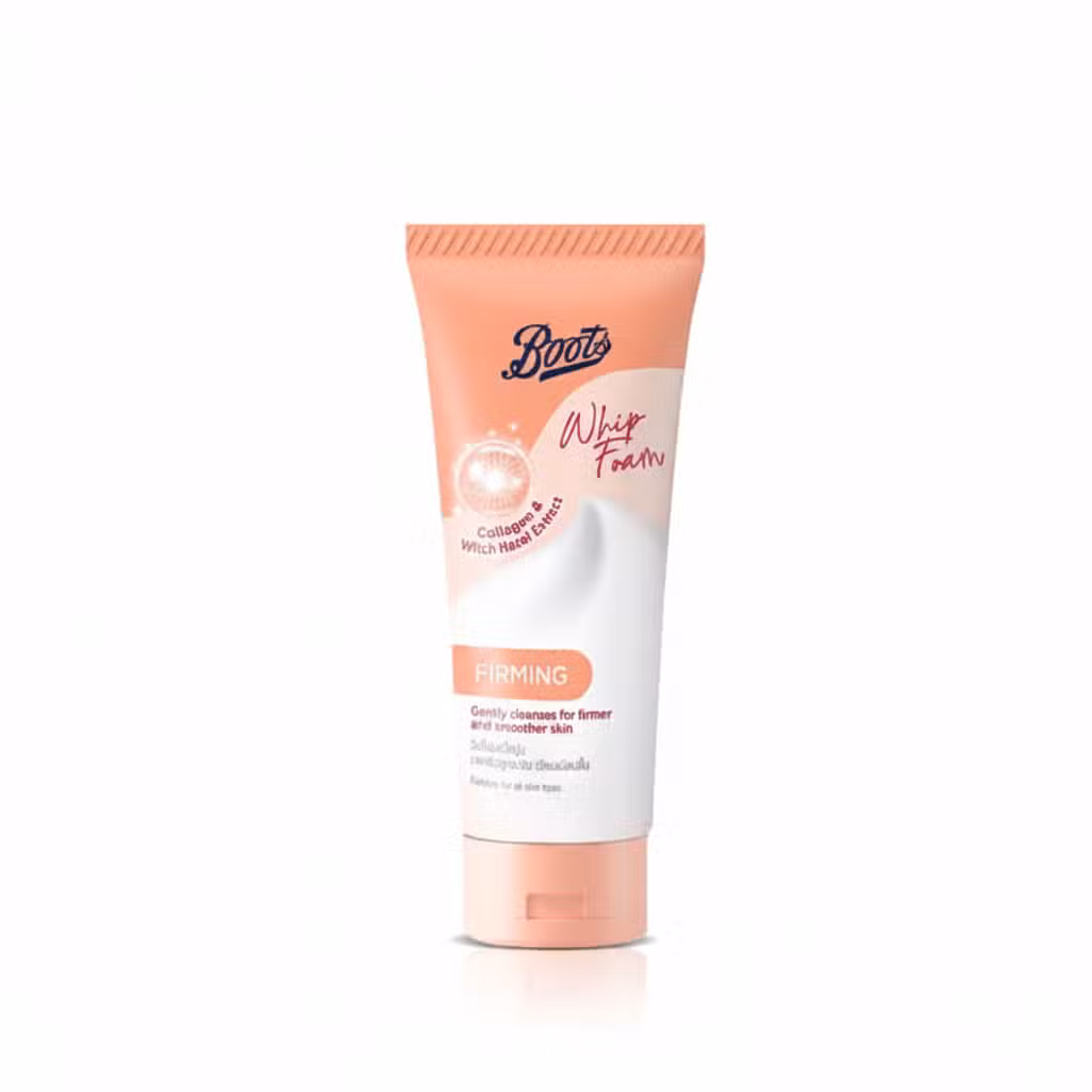 Boots Whip Foam Collagen Witch Hazel Extract Firming Face Wash 100ml