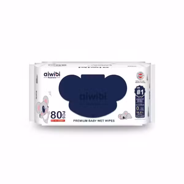 Aiwibi Australia Premium Baby Wet Wipes 80ct Unscented