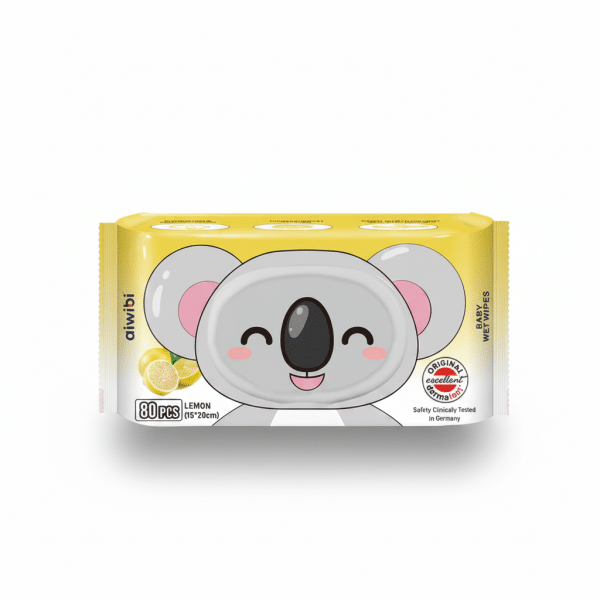 Aiwibi Lemon Baby Wet Wipes 80 Count Hypoallergenic