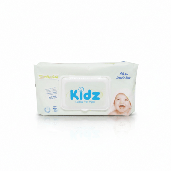 Kidz Ultra Comfort Cotton Wet Wipes 56 Pcs Double Size