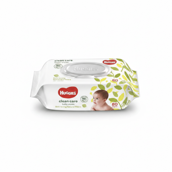 Huggies Clean Care Baby Wipes Skin-loving Natural Fibers 80 Count