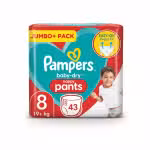 Pampers Jumbo Pack Baby-Dry Nappy Pants Size 8 43 Count