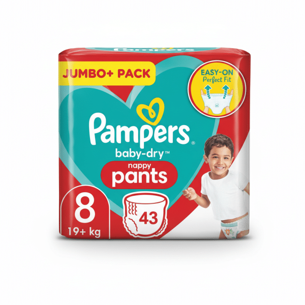 Pampers Jumbo Pack Baby-Dry Nappy Pants Size 8 43 Count