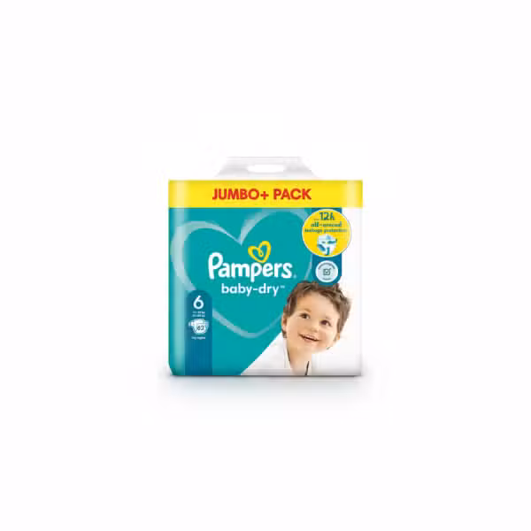Pampers Baby-Dry Size 6 Diapers 62 Count 13-18 KG Jumbo Pack