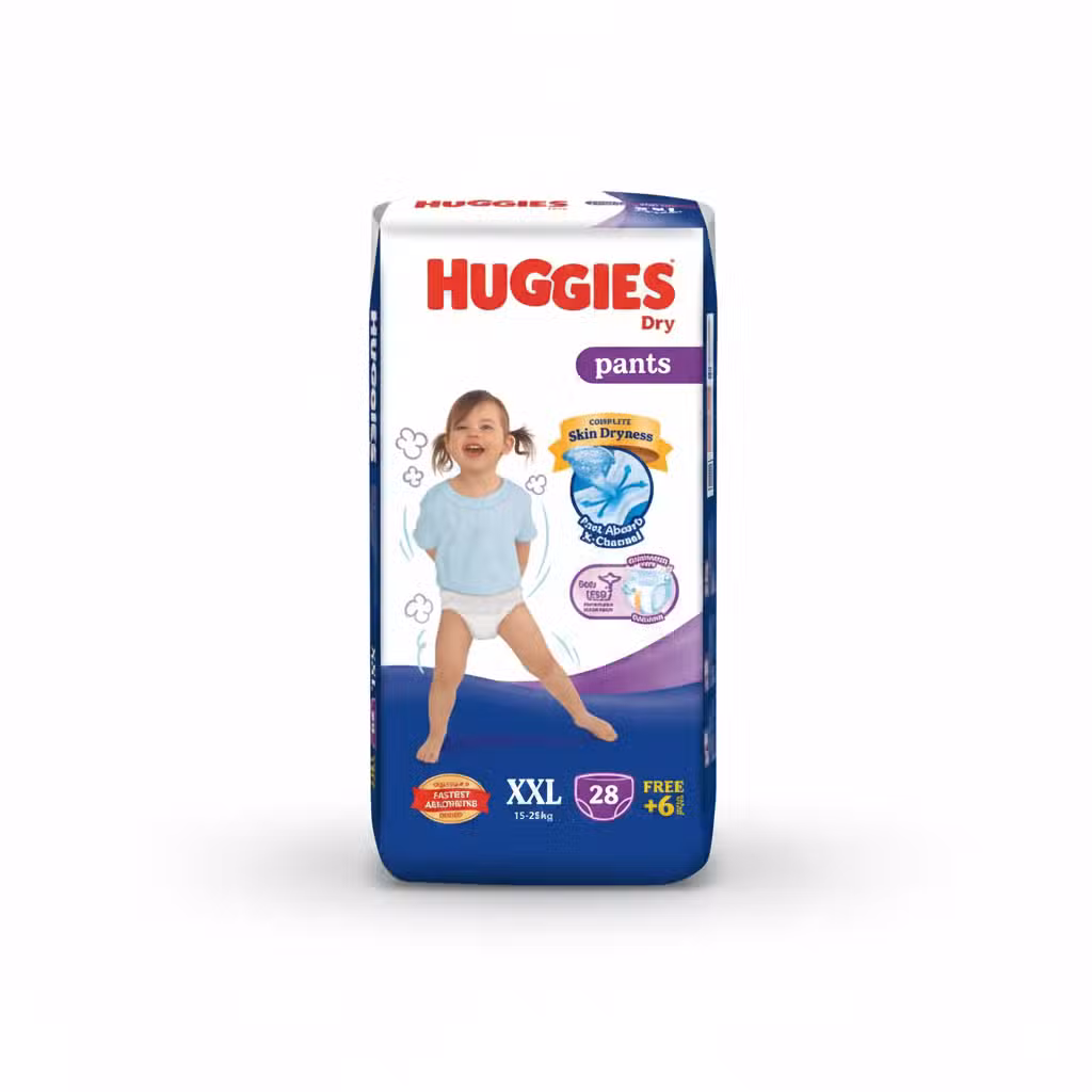 Huggies Dry Pants XXL 15-25kg 28+6pcs Complete Skin Dryness