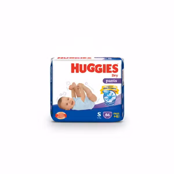 Huggies Dry Pants Small 4-8kg Fast Absorb X-Channel Complete Skin Dryness