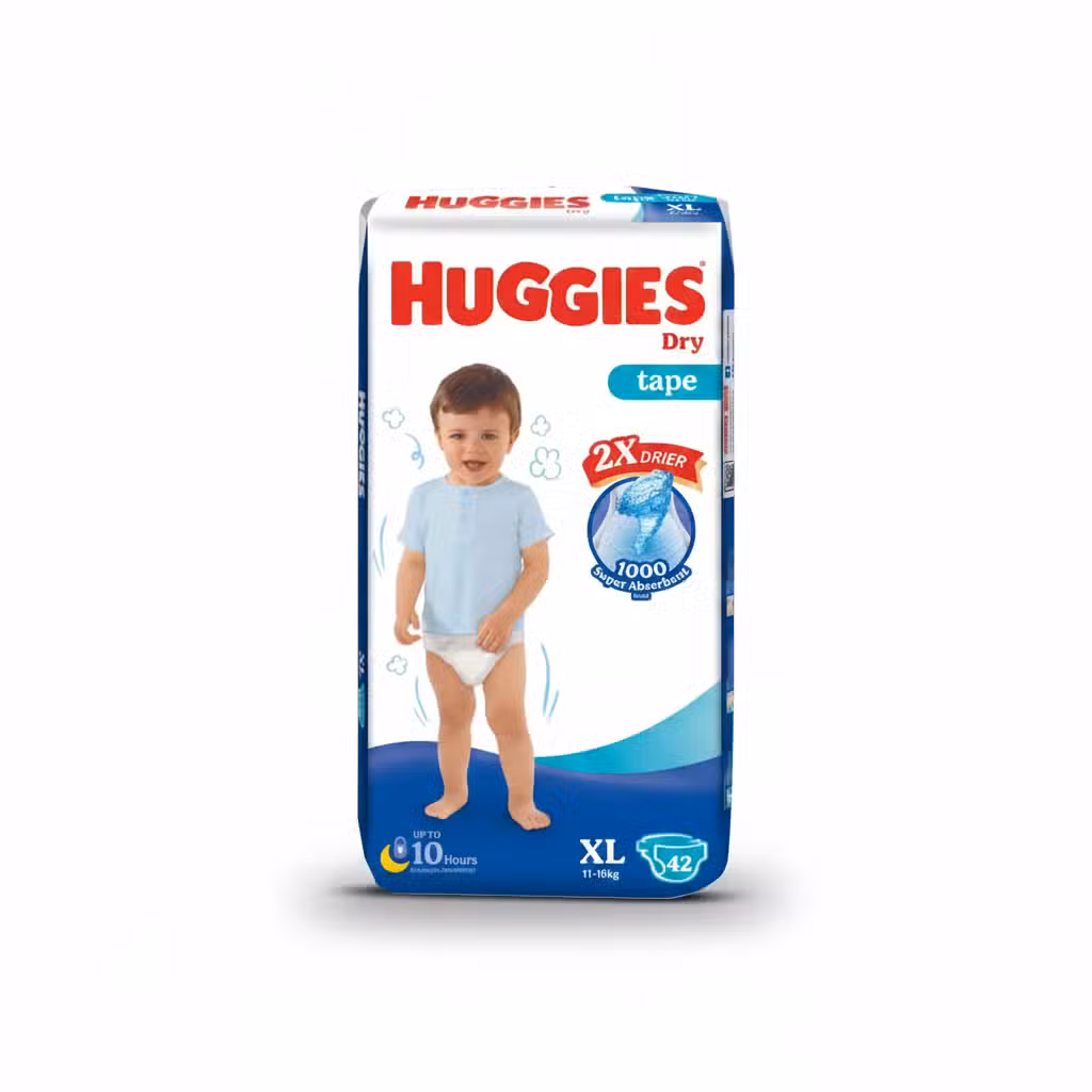 Huggies Dry Tape XL 42 Count 2X Drier Super Absorbent Up to 10 Hours