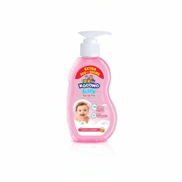 Kodomo Baby Top to Toe Hair & Body Wash Extra 300+100ml Aloe Vera and Chamomile Anti Bacterial