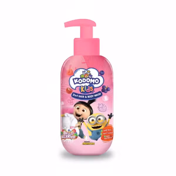 Kodomo Kids Minions 2in1 Hair & Body Wash Bello Berries 300ml