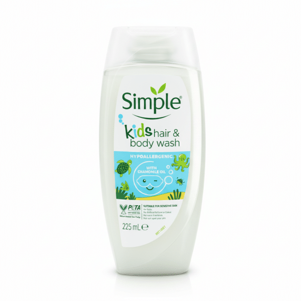 Simple Kids Hair & Body Wash 225ml Hypoallergenic Chamomile Oil