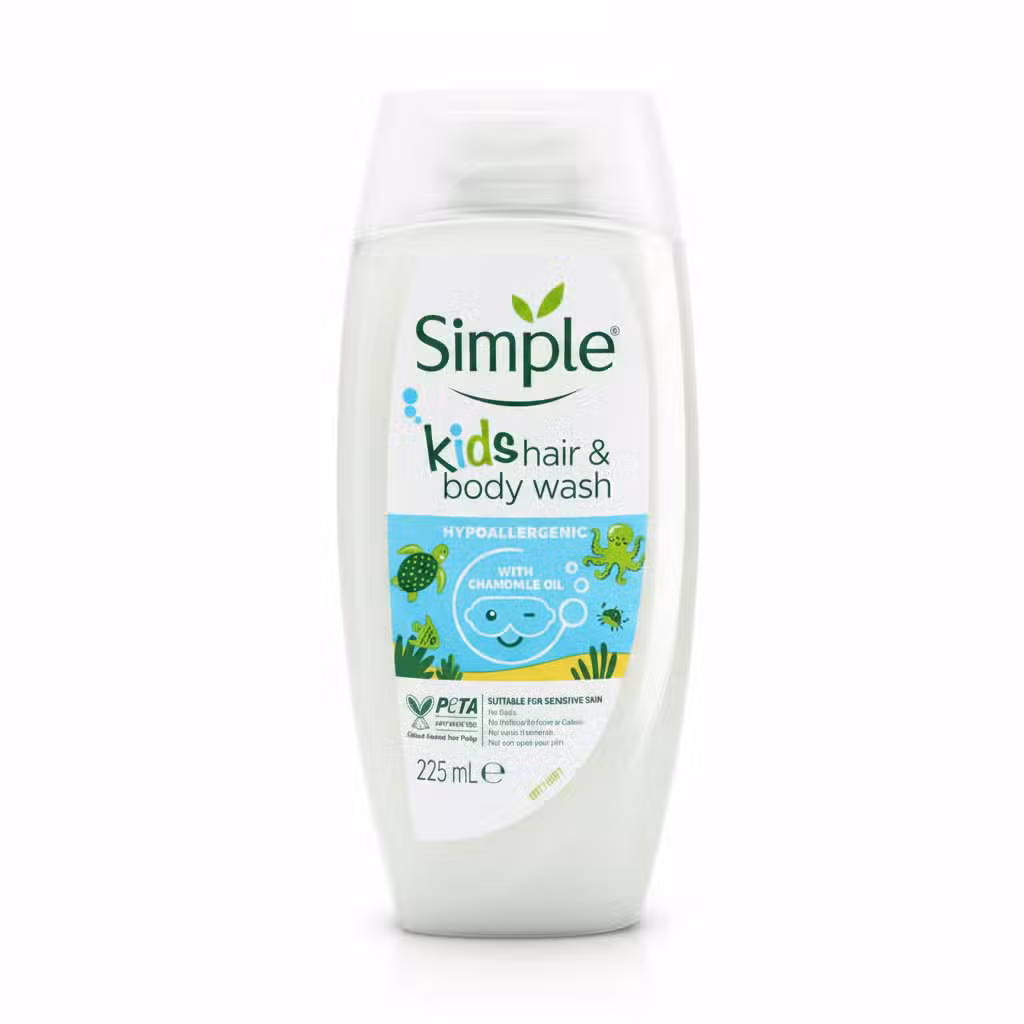 Simple Kids Hair & Body Wash 225ml Hypoallergenic Chamomile Oil