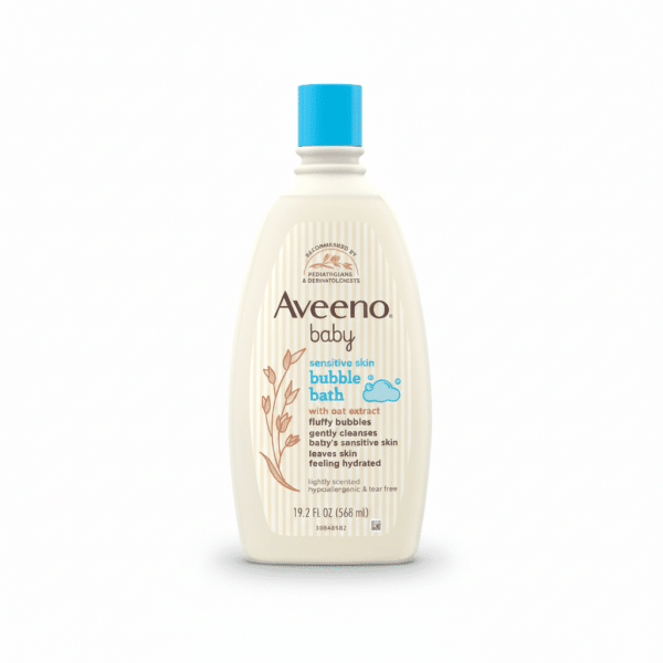 Aveeno Baby Sensitive Skin Bubble Bath with Oat Extract Hypoallergenic Tear Free 19.2 FL OZ 568 ml