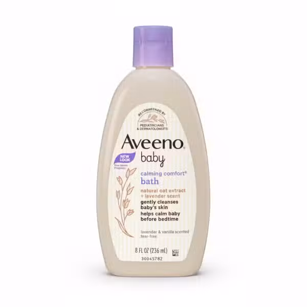 Aveeno Baby Calming Comfort Bath Lavender Vanilla Scented Tear-Free 8 FL OZ