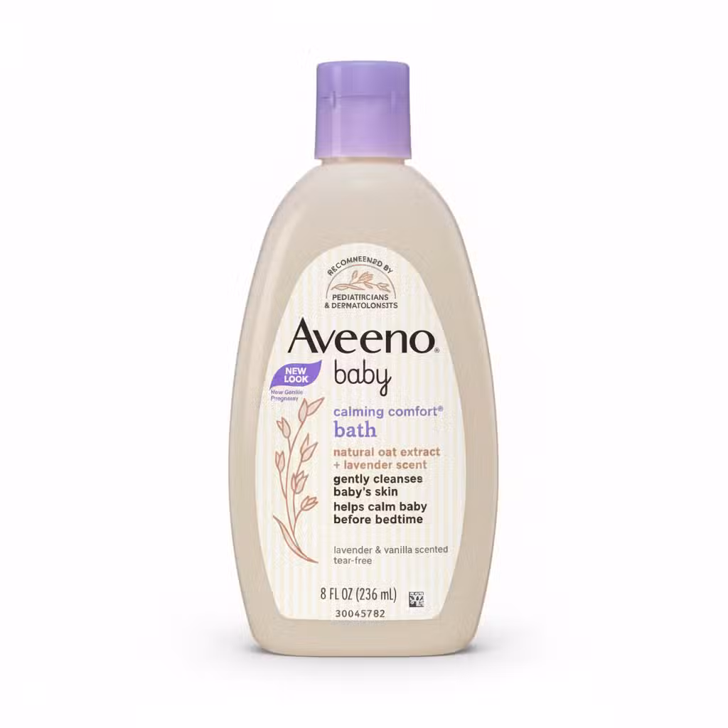 Aveeno Baby Calming Comfort Bath Lavender Vanilla Scented Tear-Free 8 FL OZ