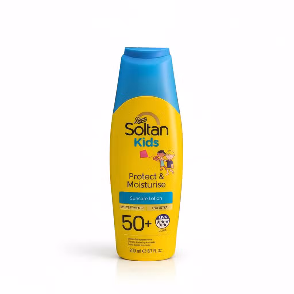 Boots Soltan Kids Protect Moisturise Suncare Lotion 50+ UVA Ultra 200ml