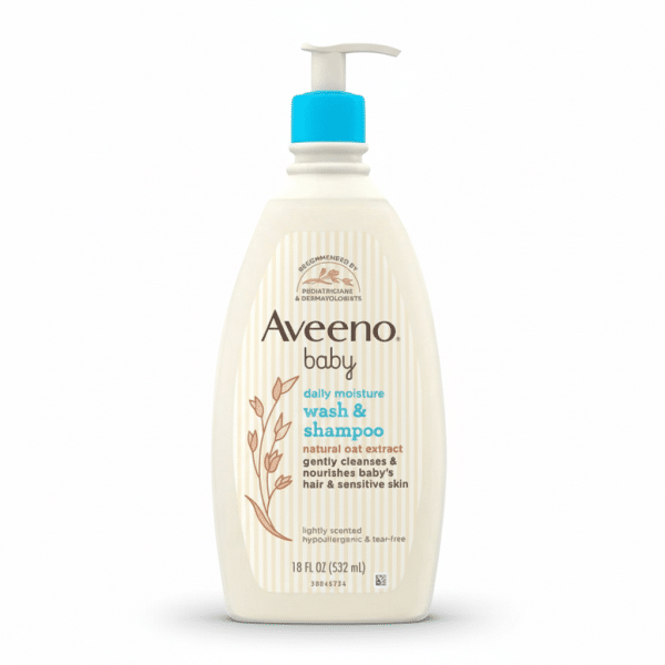 Aveeno Baby Daily Moisture Wash & Shampoo 532ml Natural Oat Extract Tear-Free