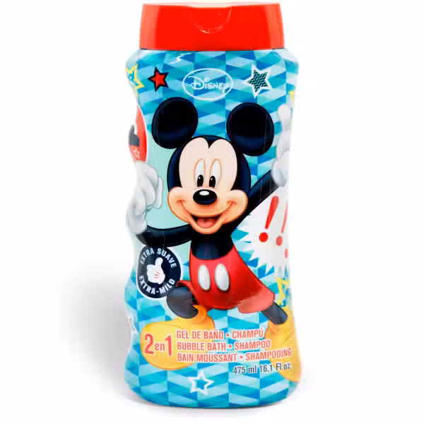 Disney Mickey Mouse 2in1 Bubble Bath Shampoo Extra Suave Extra Mild 475ml