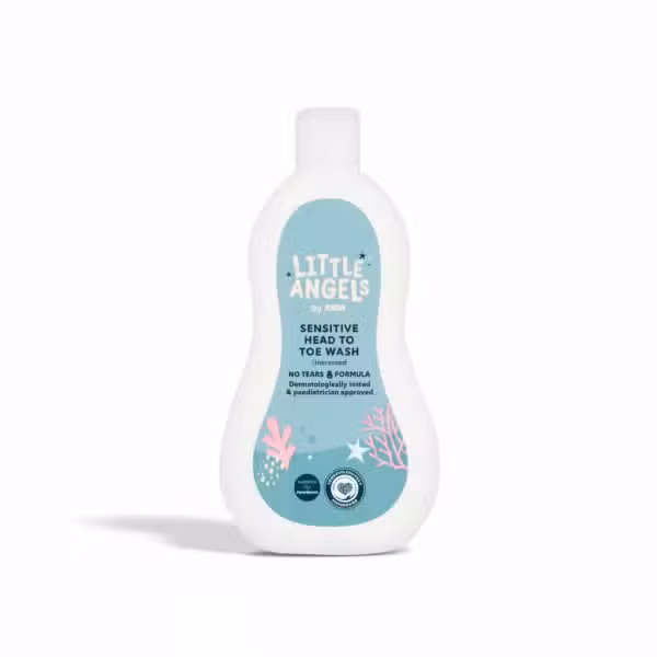 Little Angels by ASDA Sensitive Head to Toe Wash Unscented 500ml No Tears Formula Dermatologically Tested Paediatrician Appro
