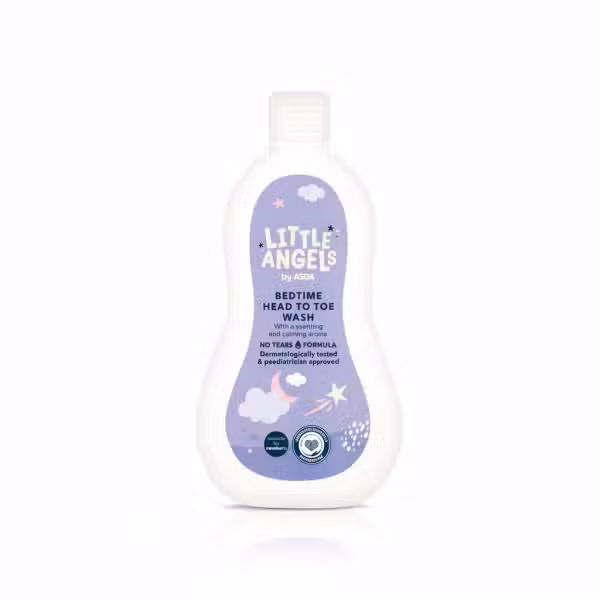 Little Angels by ASDA Bedtime Head to Toe Wash 500ml No Tears Formula Dermatologically Tested Pediatrician Approved