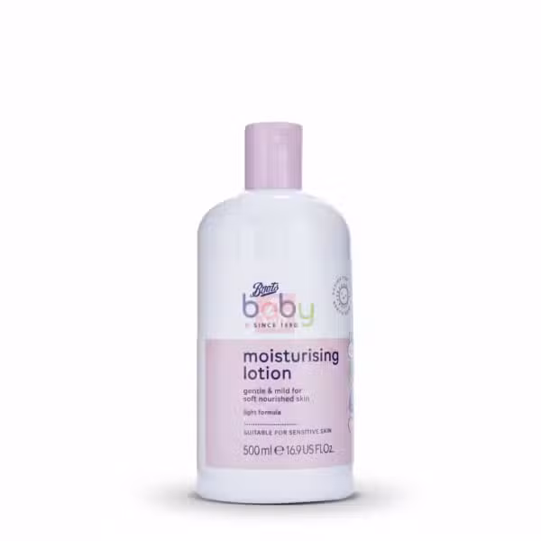 Boots Baby Moisturising Lotion 500ml Gentle Mild Soft Nourished Skin Light Formula Suitable Sensitive Skin