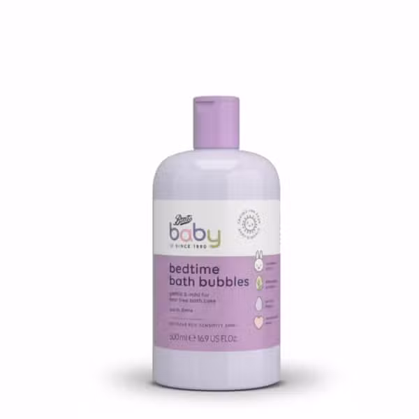 Boots Baby Bedtime Bath Bubbles 500ml Gentle Mild Tear Free