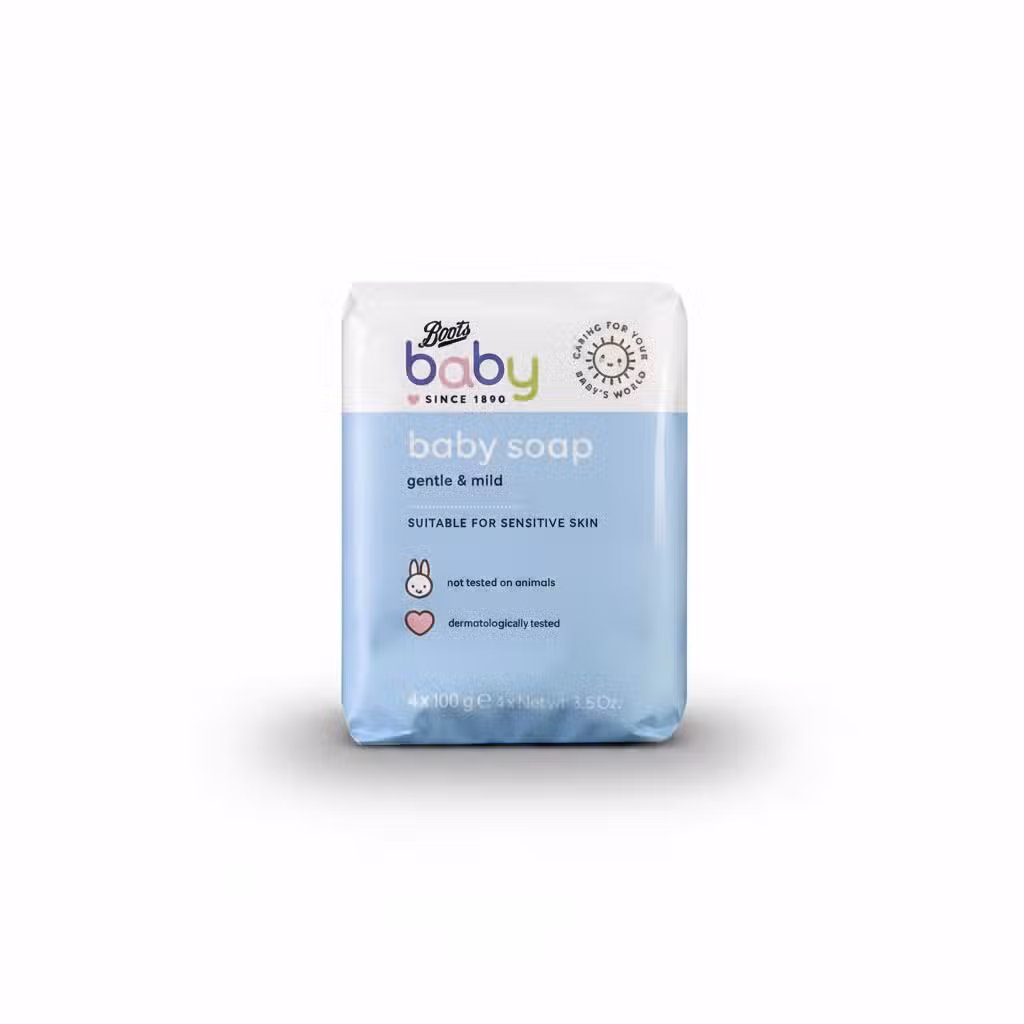 Boots Baby Soap Gentle & Mild Suitable For Sensitive Skin 4x100g