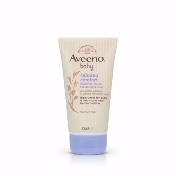 Aveeno Baby Calming Comfort Bedtime Lotion 150ml Prebiotic Oatmeal Gentle Lavender Scent