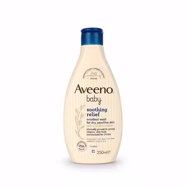 Aveeno Baby Soothing Relief Emollient Wash 250ml Dry Sensitive Skin