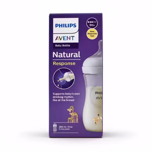 Philips Avent Natural Response Baby Bottle 260ml 1m Giraffe