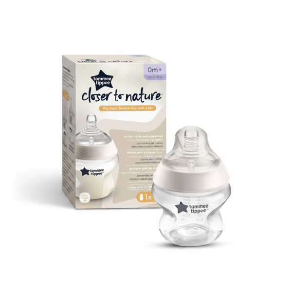 Tommee Tippee Closer To Nature Feeding Bottle 150ml 0m+ Slow Flow Anti Colic
