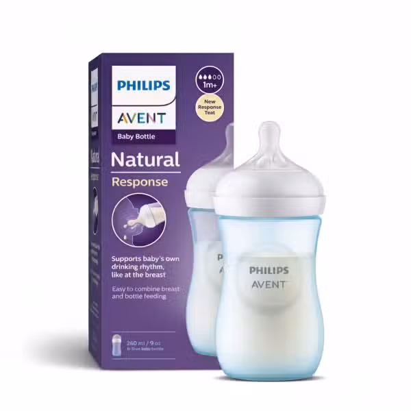 Philips Avent Natural Response Baby Bottle 260ml Blue Feeding Bottle