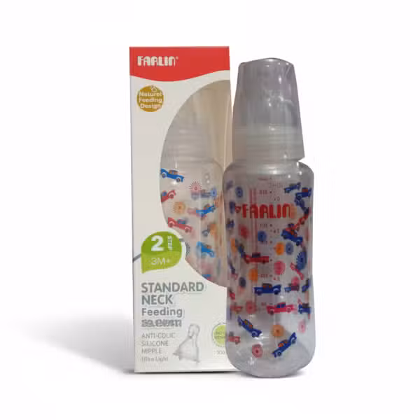 Farlin 2 Step Standard Neck Feeding Bottle 300ml Anti-Colic Silicone Nipple