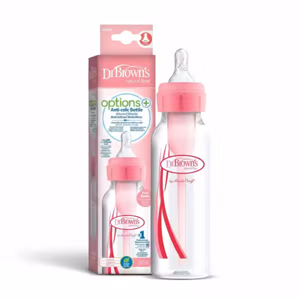 Dr Browns Options+ Anti-Colic Narrow Pink Bottle 250ml