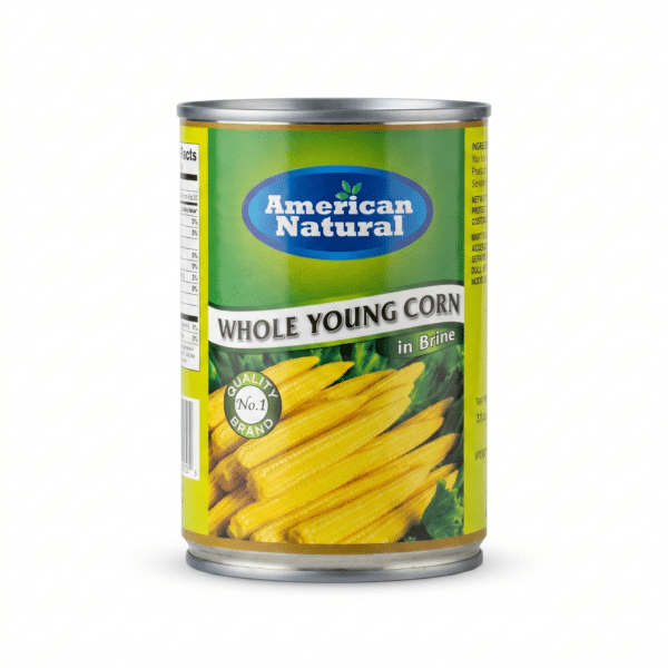 American Natural Whole Young Corn in Brine 425gm Baby Corn