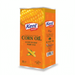 Kent Boringer orange corn oil can, 5 Le.