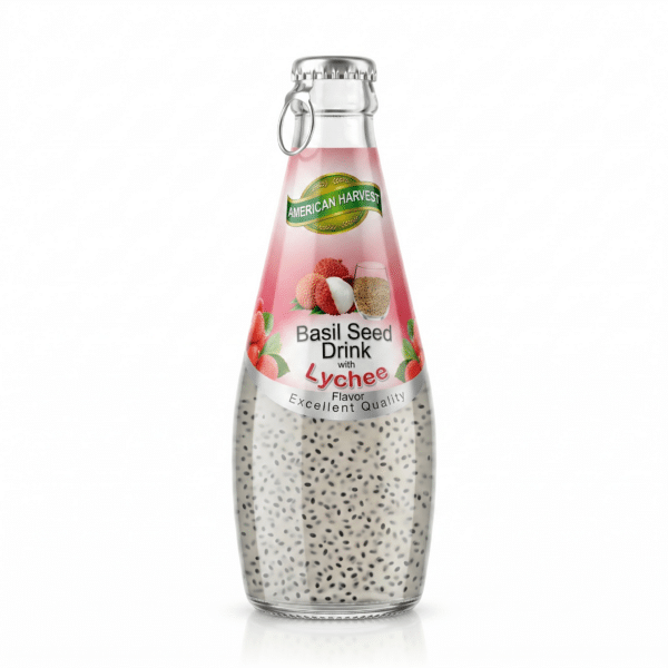 American Harvest Basil Seed Drink Lychee Flavor 290ml