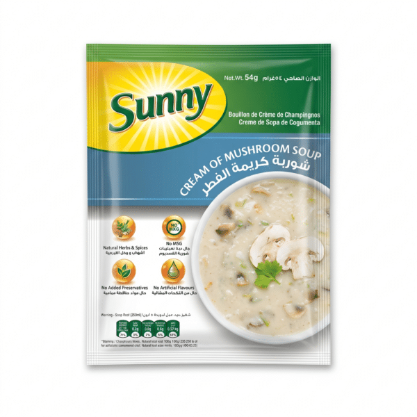 Sunny Cream of Mushroom Soup 54g Natural Herbs Spices No MSG No Added Preservatives No Artificial Flavours