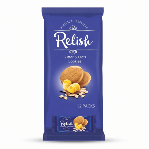 Relish Butter & Oats Cookies, wholesome goodness package.