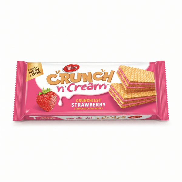 Tiffany Crunch n Cream Strawberry Flavoured Cream Wafers 65gm