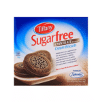 Tiffany Sugarfree Chocolate Cream Biscuits box with Splenda logo.