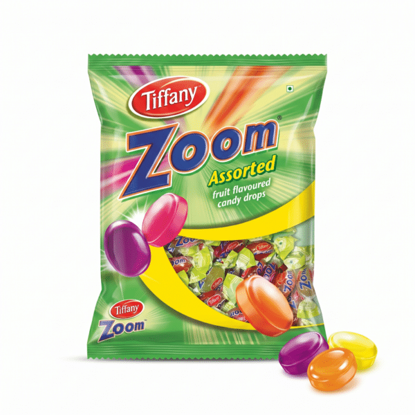 Tiffany Zoom Assorted Fruit Flavoured Candy Drops 600gm