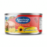 American Natural Tuna Chunk in Sunflower Oil can.